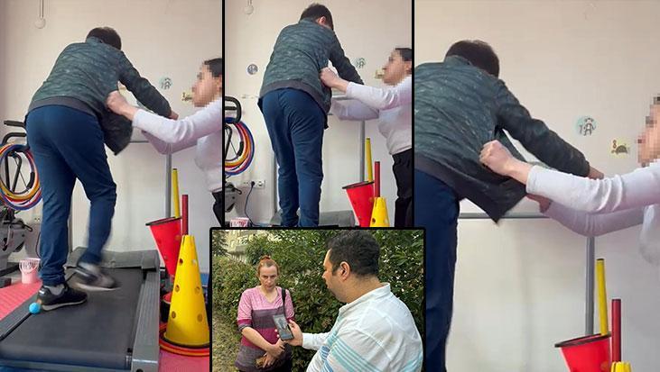 Aileye yanlışlıkla gönderilen skandal kayıt! Koşu bandında dayak