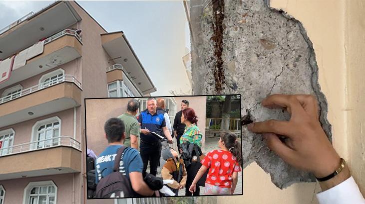 Avcılar'da kolonları burkulan 4 katlı bina tahliye edilerek mühürlendi