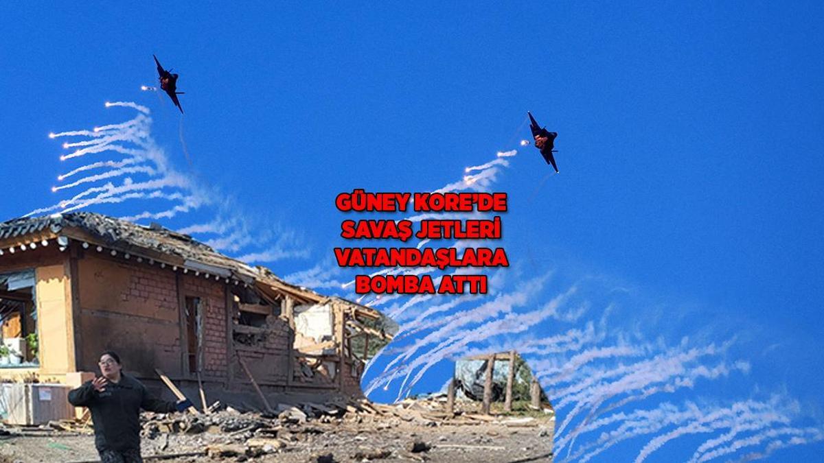 Güney Kore'de tatbikatta skandal: Savaş uçağı bomba attı, işte ilk görüntüler