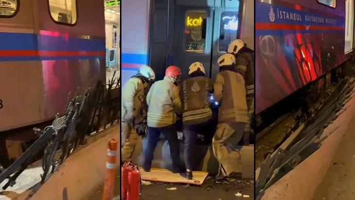 İstanbul'da korku dolu anlar: Motosiklet sürücüsü tramvayın altında kaldı