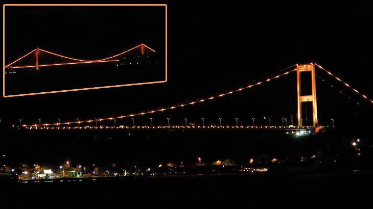 İstanbul'daki boğaz köprüleri, lösemi farkındalığı amacıyla turuncuya büründü