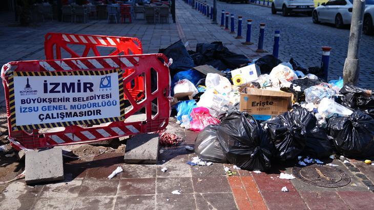 İzmir'de 23 bin işçi 4 gündür grevde! Cadde ve sokaklarda çöp yığınları oluştu