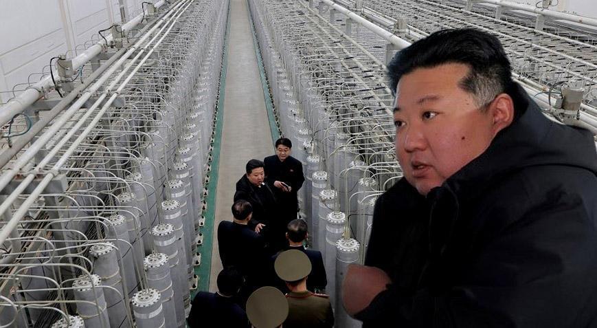 Kim Jong-Un'dan tedirgin eden talimat! Nükleer silah fabrikasında böyle poz verdi