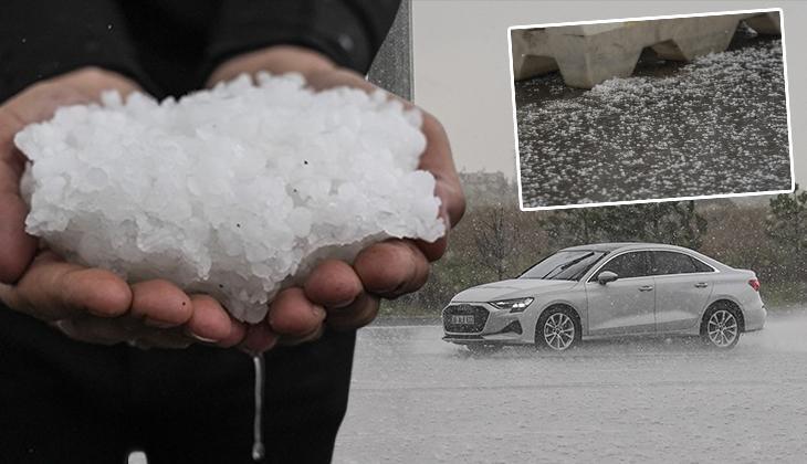 Mayıs ayında misket büyüklüğünde dolu! Ankara'da bir anda bastırdı: Meteoroloji'den hava durumu raporu