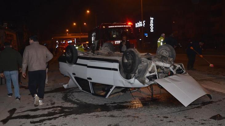 Samsun'da feci kaza! Takla atan otomobilden sağ çıktı