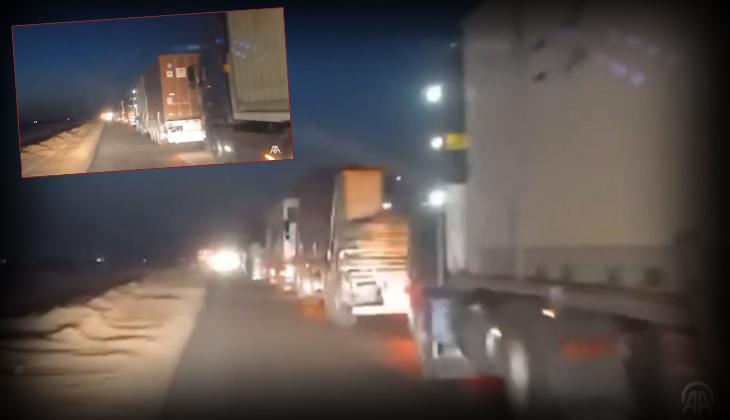 Suriye'de dikkat çeken görüntü! Tam 200 TIR ABD üslerine çekildi