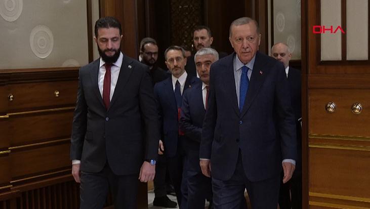 Suriye lideri Ahmed Şara Türkiye'de: Cumhurbaşkanı Erdoğan'la görüşme başladı